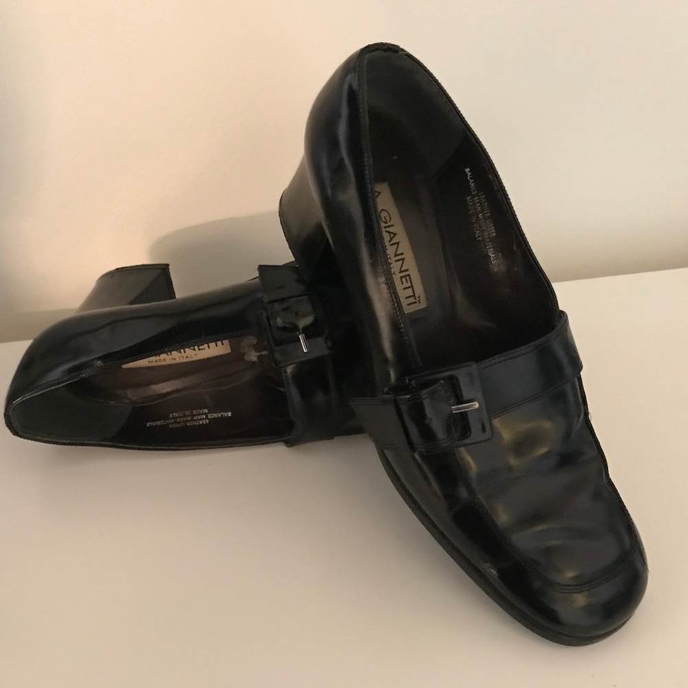 Leather Block Heel A. Giannetti Loafers